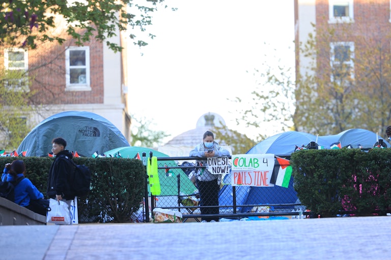 Students participate in an encampment in support of Gaza at Columbia University
