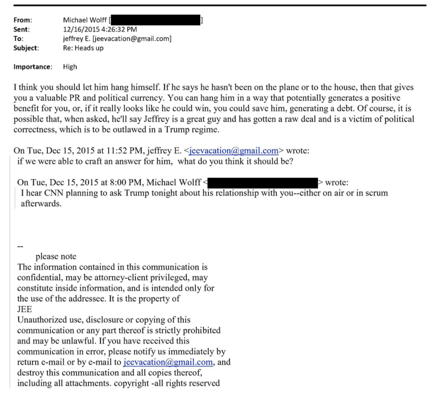Epstein email screenshot