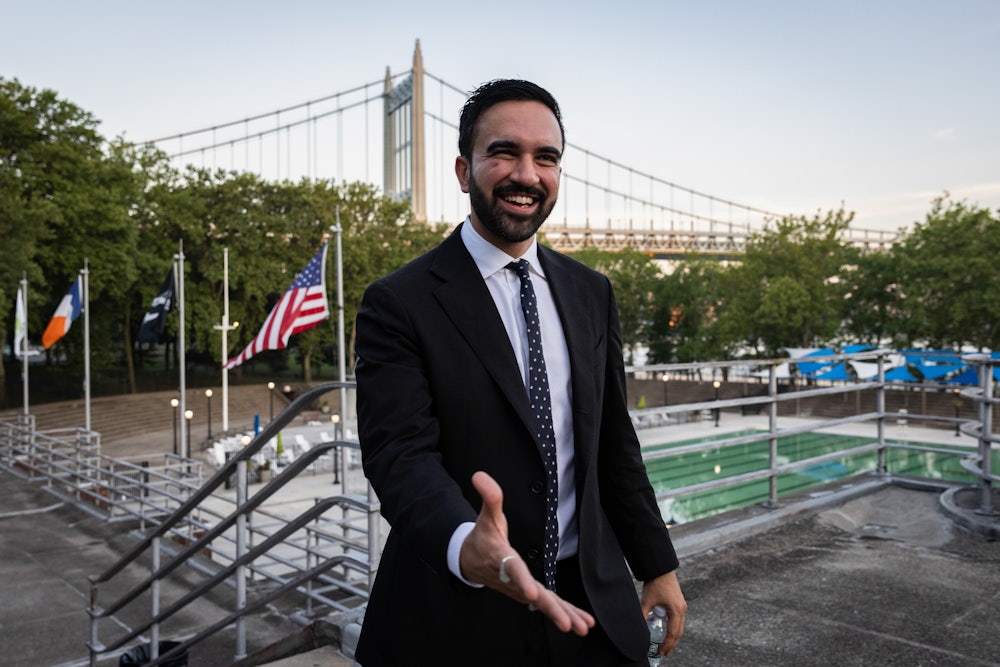 Zohran Mamdani arrives for a news conference at Astoria Park during the New York City mayoral Democratic primary.