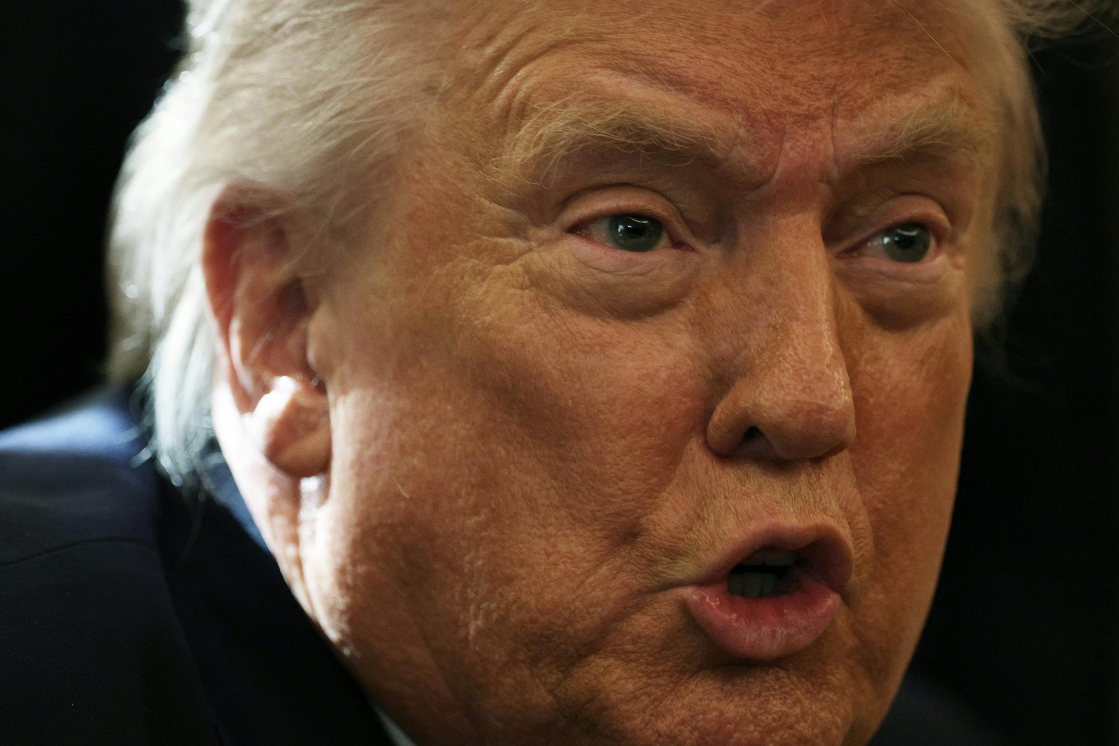 Donald Trump speaks vehemently