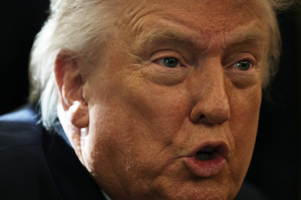 Donald Trump speaks vehemently