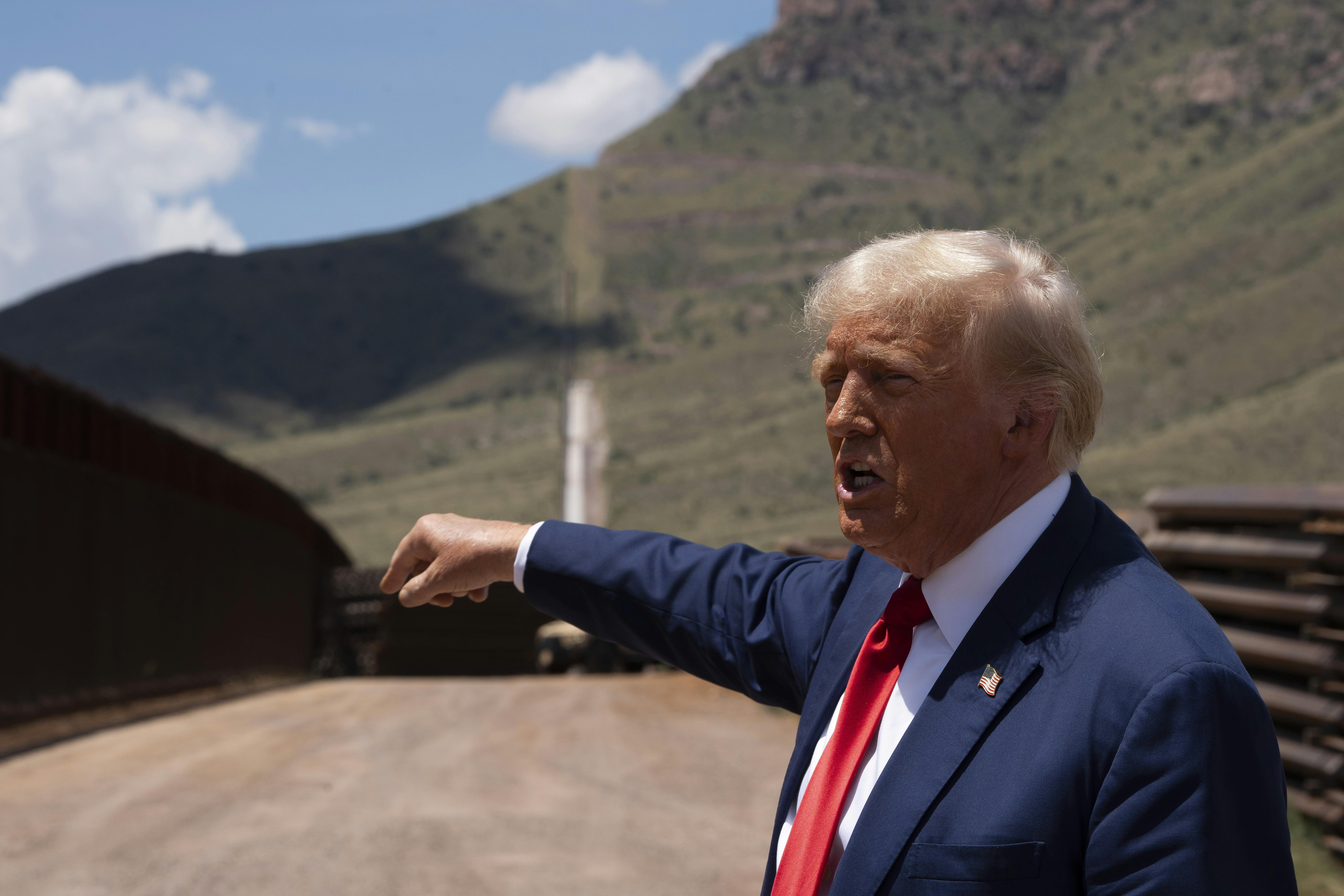 Trump at the U.S.-Mexico border in Arizona