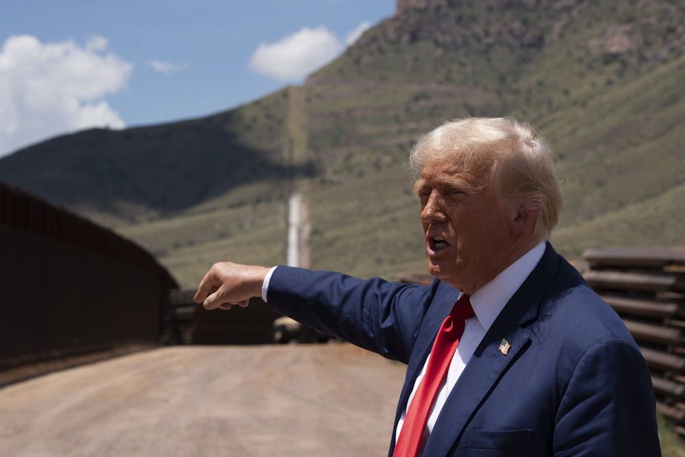 Trump at the U.S.-Mexico border in Arizona