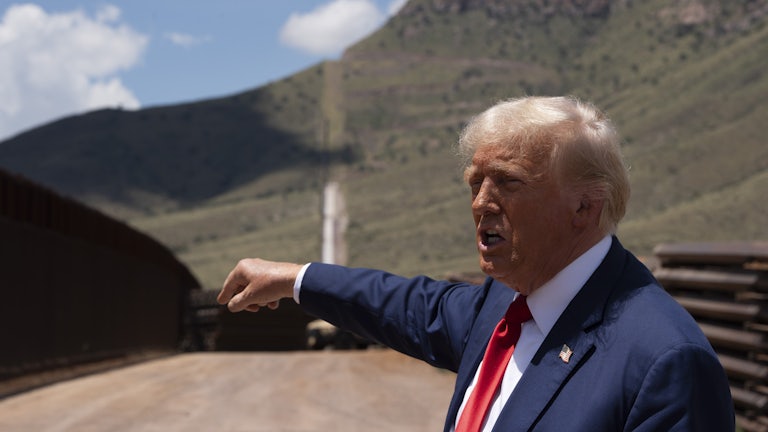 Trump at the U.S.-Mexico border in Arizona