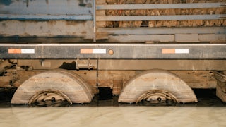 A photograph of  stagnant and muddy water was still nearly as high as the wheels of a truck in Asheville’s River Arts District. taken weeks after Hurricane Helene dumped more than two feet of rainfall in parts of North Carolina.