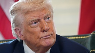 Trump scowls