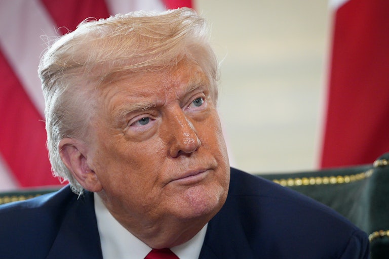 Trump scowls