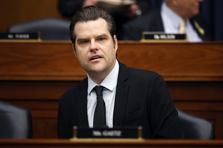 Representative Matt Gaetz in a congressional heairng