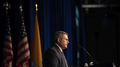 Leonard Leo speaks at the National Catholic Prayer Breakfast in Washington, D.C.