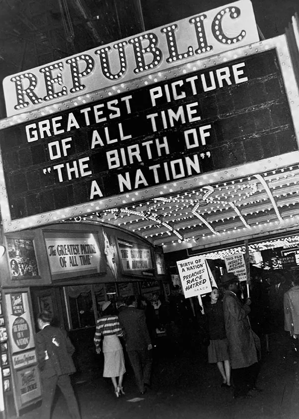 Marquee displaying the film 'The Birth of A Nation' 