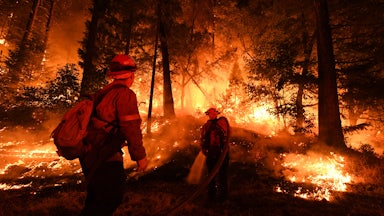 Firefighters battle the Carr fire in 2018.