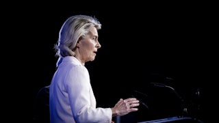 President of the European Commission Ursula von der Leyen holds a press conference