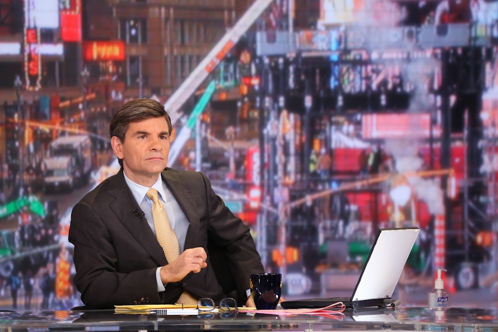 George Stephanopoulos at the “Good Morning America” studios on January 20, 2014, in New York City