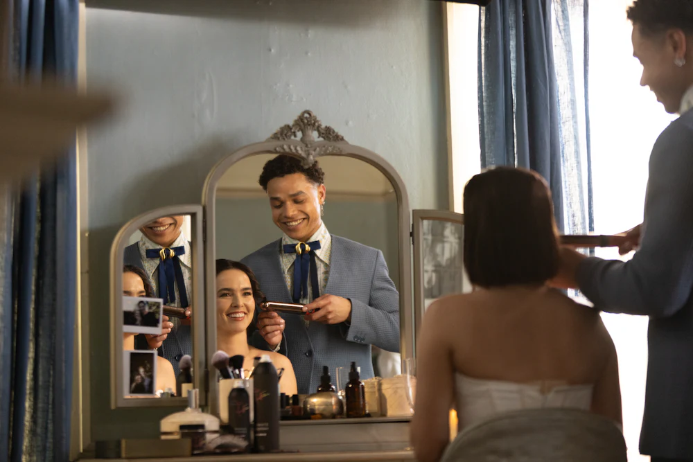 Zoey Deutch as Gail Daughtry with Miles Gutierrez-Riley as Otto in “Gail Daughtry and the Celebrity Sex Pass”