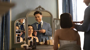 Zoey Deutch as Gail Daughtry with Miles Gutierrez-Riley as Otto in “Gail Daughtry and the Celebrity Sex Pass”