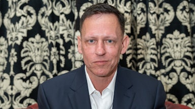 Peter Thiel speaks at The Cambridge Union in Cambridgeshire, England