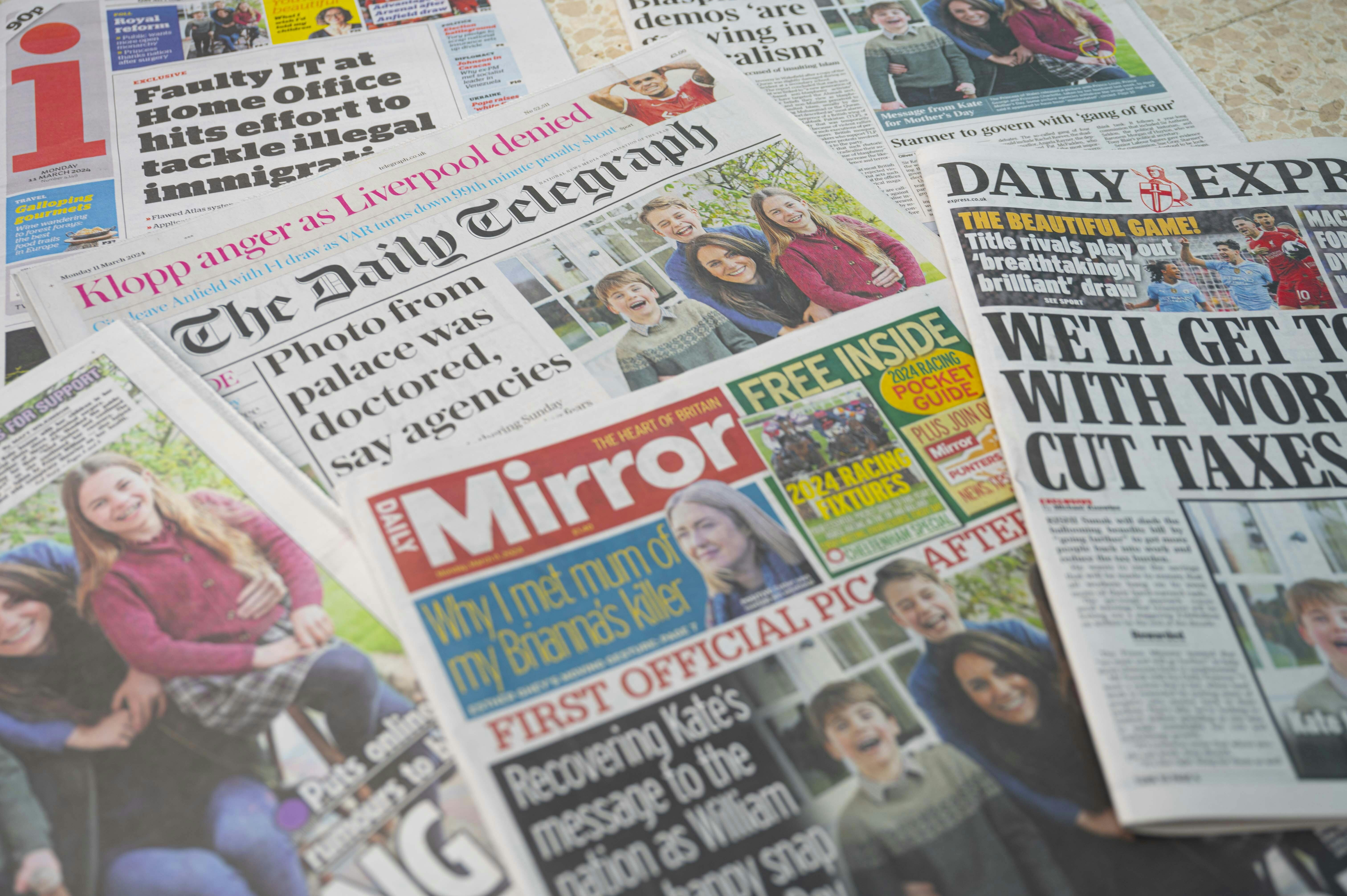Newspapers featuring Princess Catherine's photo