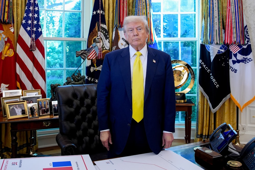 Donald Trump in the Oval Office of the White House.
