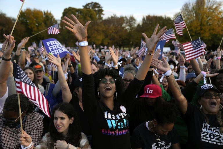 Supporters of Kamala Harris on the Ellipse