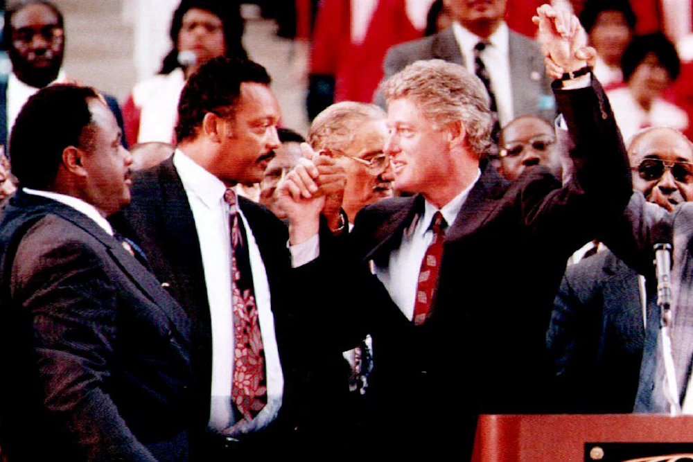 Bill Clinton and Rev. Jesse Jackson in 1992