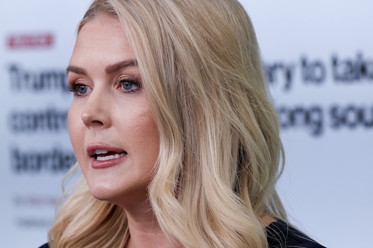 White House press secretary Karoline Leavitt speaks in the press briefing room.