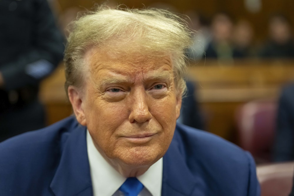 Trump at his trial at Manhattan Criminal Court