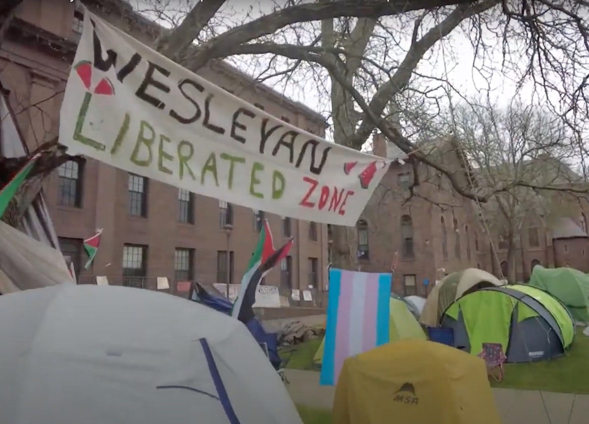The pro-Palestinian encampment at Wesleyan University