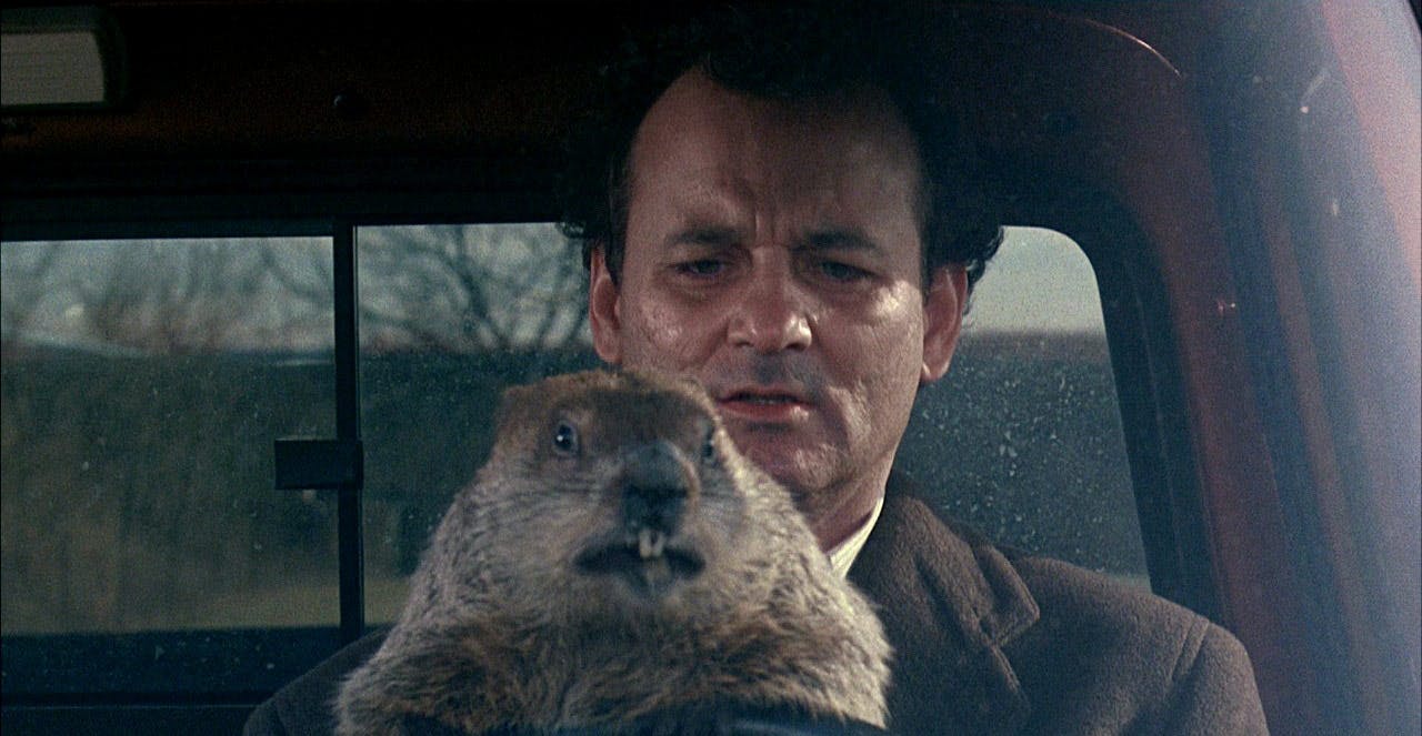 Groundhog Day - is a 1993 comedy film starring Bill Murray. Bill portrays the character of Mr. Phill who finds himself trapped in a time warp and he is living the same day over and over again. Though the concept of the movie was bizarre because of Bill's comic presence, the film gets good appreciation from the audience.