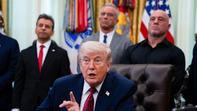 Trump at an Oval Office meeting