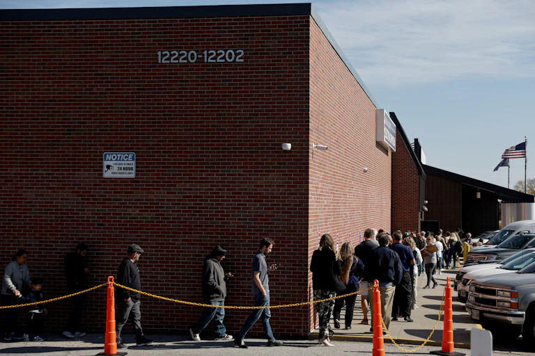 Nebraskans line up to vote