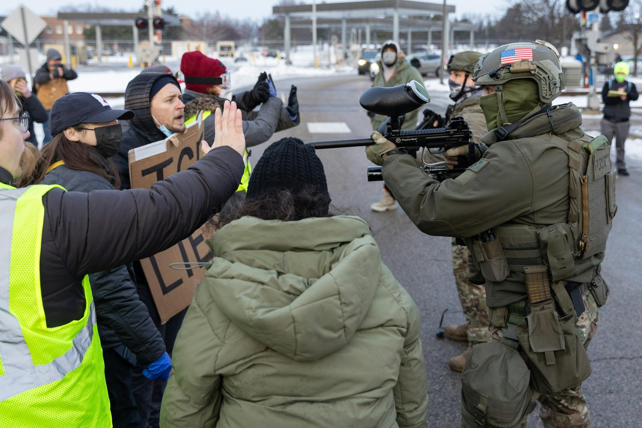 Protesters clashed with law enforcement outside an ICE facility in Minneapolis