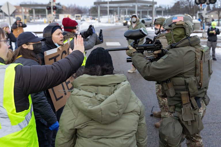 Protesters clashed with law enforcement outside an ICE facility in Minneapolis