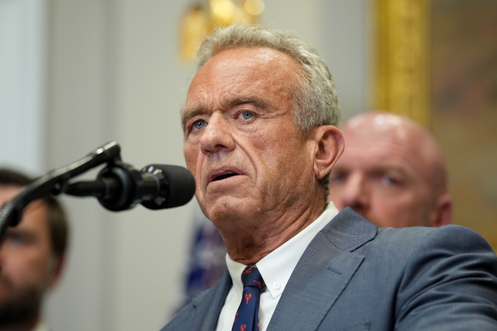 Robert F. Kennedy Jr. speaks during an executive order signing ceremony in the Roosevelt Room of the White House on July 31.