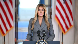 Melania Trump speaks in the White House