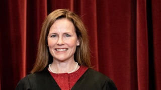 A close-up of Supreme Court Justice Amy Coney Barrett