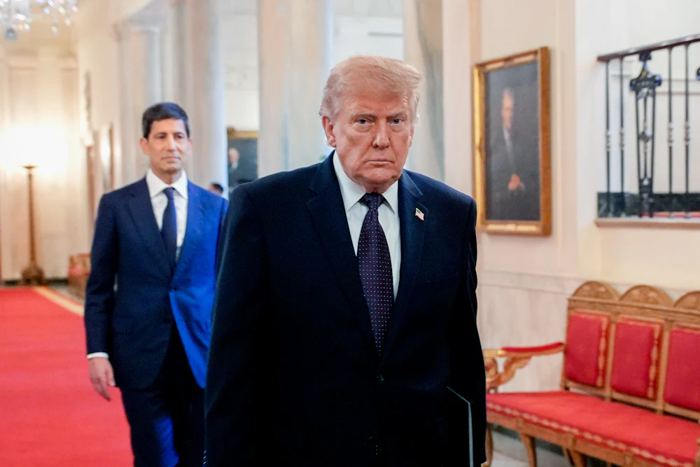 Trump walking in the White House