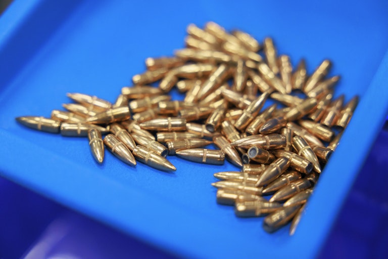 Bullets in a tray