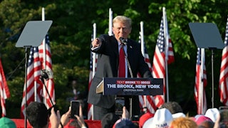 Trump at a campaign rally in the South Bronx in New York City