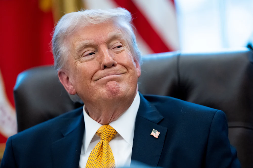 Donald Trump grins