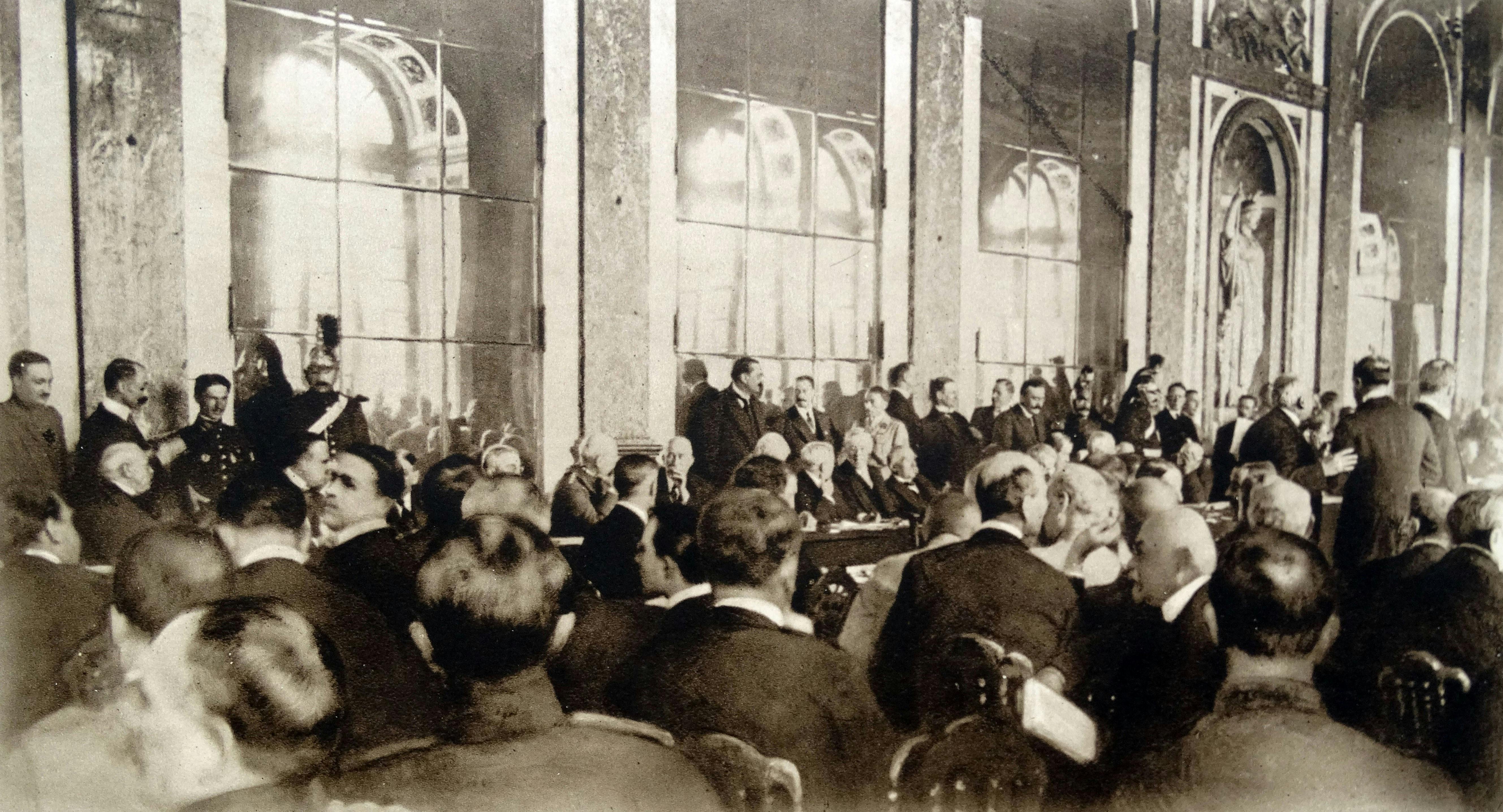 Treaty of Versailles is signed by Prime minister Clemenceau and American President Woodrow Wilson, June 1919. 