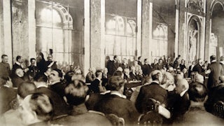 Treaty of Versailles is signed by Prime minister Clemenceau and American President Woodrow Wilson, June 1919.