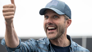 Seth Bodnar, an independent candidate for Senate in Montana, at a parade in Livingston