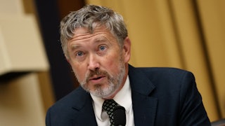 Representative Thomas Massie speaks during a House committee hearing