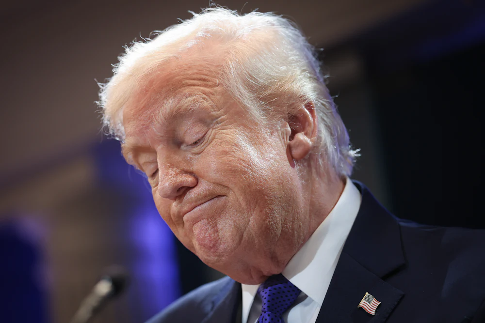 Donald Trump looks downcast