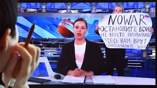 Russian Channel One "No War" protester
