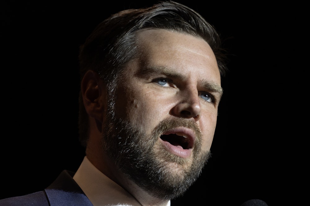 JD Vance at a campaign rally in Middletown, Ohio