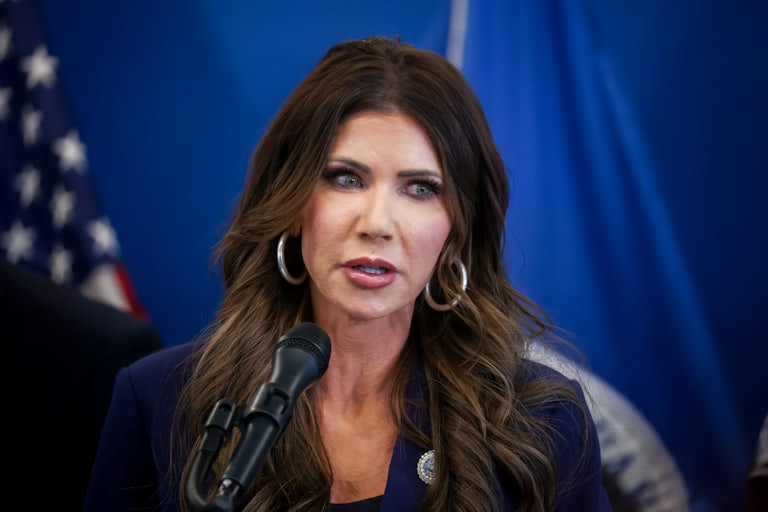 Homeland Security Secretary Kristi Noem speaks