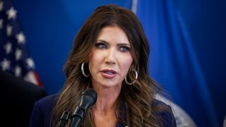 Homeland Security Secretary Kristi Noem speaks