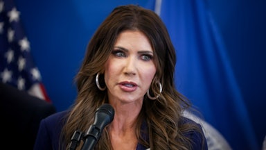 Homeland Security Secretary Kristi Noem speaks