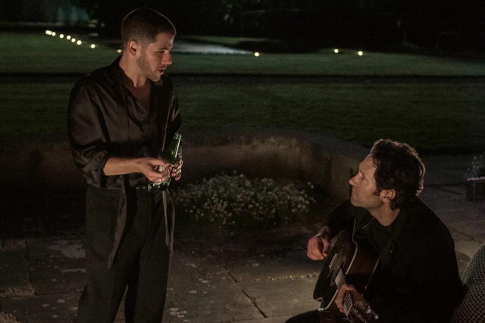 Nick Jonas as Danny and Paul Rudd as Rick in “Power Ballad”
